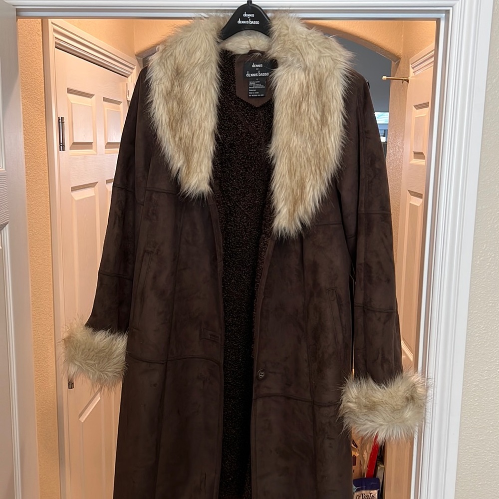 Dennis Basso faux fur and suede coat never worn